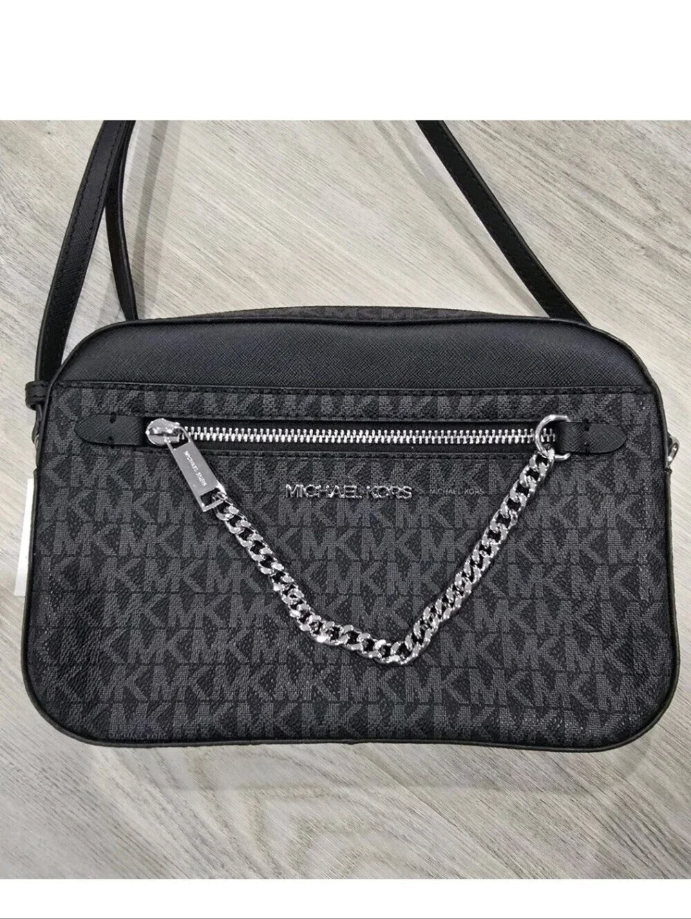 Michael Kors Jet Set Large Logo Crossbody Bag (Black) NWT